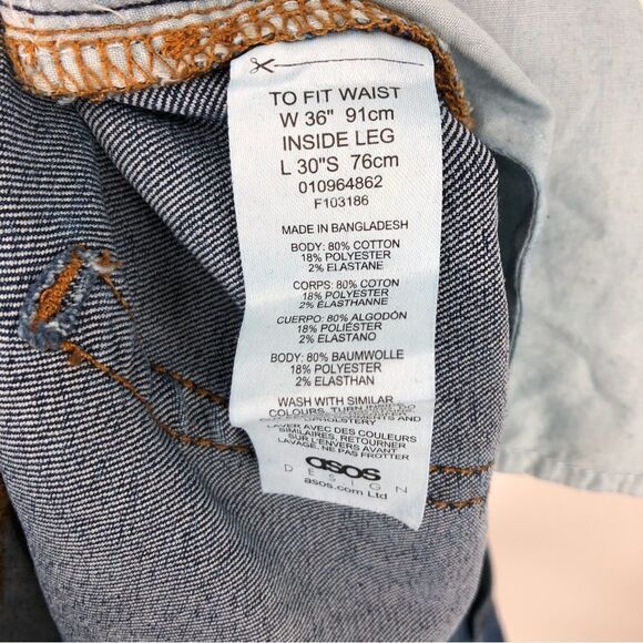 ASOS‎ Design Powerstretch Skinny Jeans Womens 36x30 - Picture 6 of 8